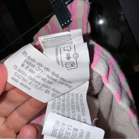 Zara Kids beige neon pink striped shorts elastic paperbag waistband pockets girl - Picture 5 of 6